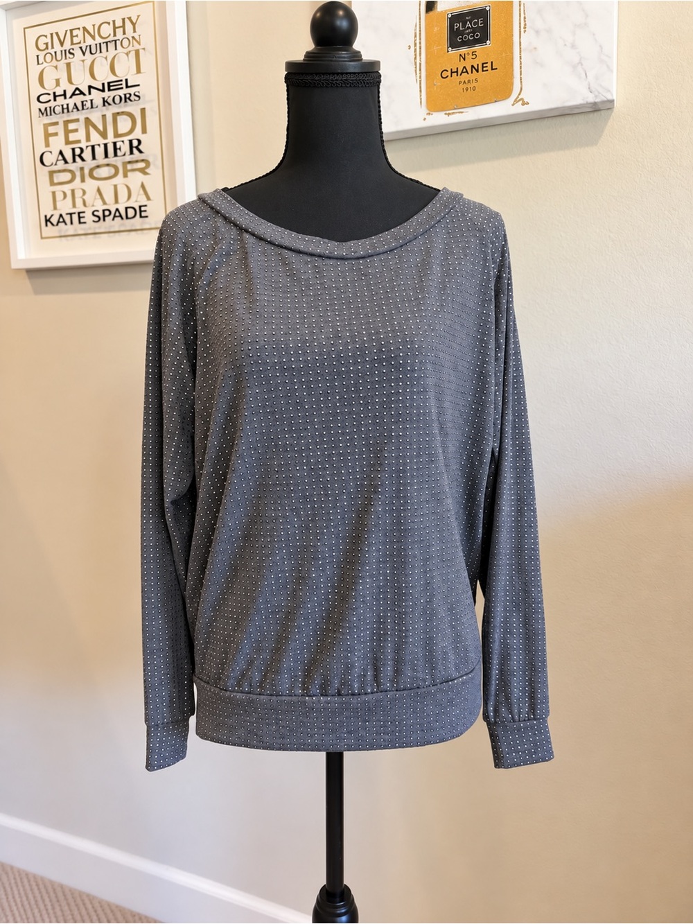 RACHEL Rachel Roy NWT Gray Rhinestone Studded Top Smal